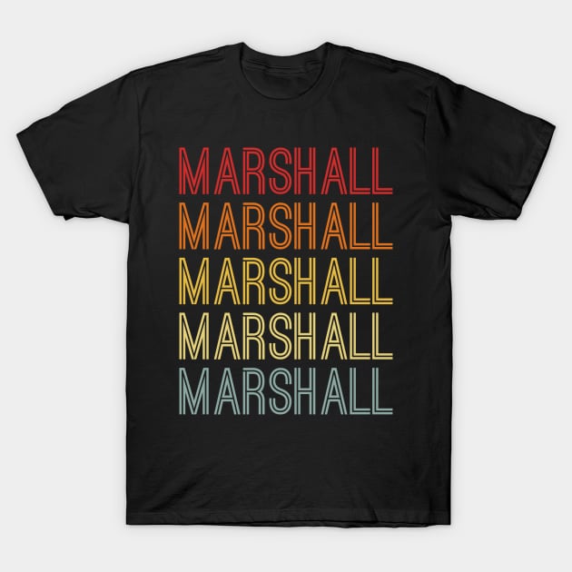 Marshall Name Vintage Retro Pattern T-Shirt by CoolDesignsDz